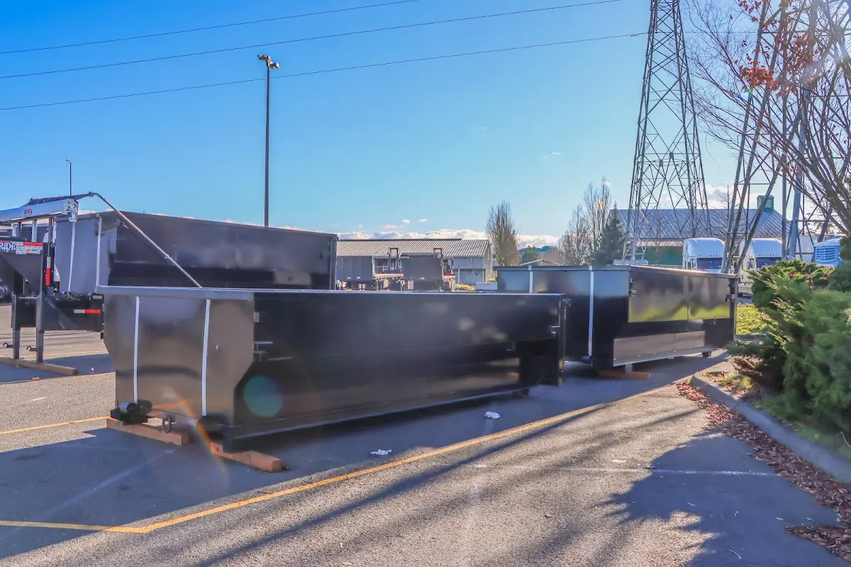 Roll-off dumpster ready for waste disposal at job site for Construction Dumpster Rental in Kearney